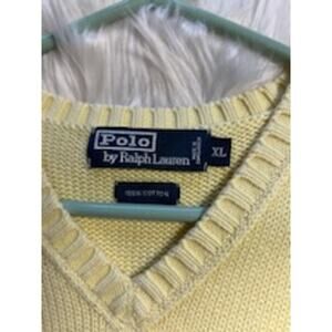 POLO by Ralph Lauren Yellow Cotton V Neck Sweater Vest Size XL